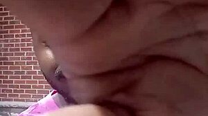 A private strip tease for free while faced backwards in 70 degree weather