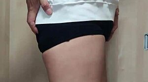 Teen with buttplug in uniform 😏 update 18