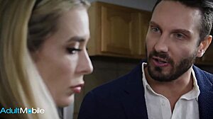 Petite babe Freya Parker enjoys Quinton James long thick cock while Alex listens