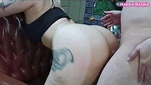 i love fucking this tattooed blonde doggystyle, she's so sexy moaning