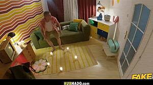 Halloween Ritual With Short-Haired Brunette In Fishnets.