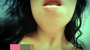 She's very horny and goes to bathroom to masturbate, squirting first time