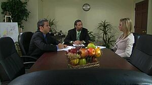 Barbara Summer and Brooke Banner rub pussies together.