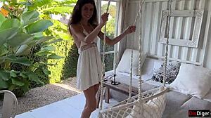 cute rice picker chooses sex payment for her work