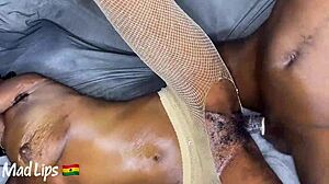 Lactating slim ghana girl gets fucked in missionary by big black cock in capetown.