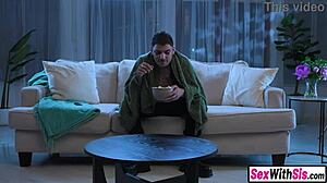 bossy stepsis dominates stepbro into cleaning up and railing her with monster cock!