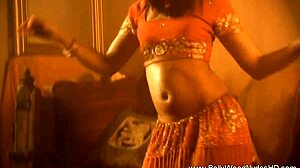 In this erotic dance, the brunette lets her true feelings show