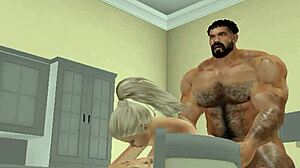 Old neighbor enjoys cuckold scene with muscular hunk's big cock