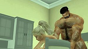 Old neighbor enjoys cuckold scene with muscular hunk's big cock