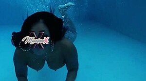 Maxine X rides sex toy on her clit while dildo penetrates her tight ass, leading to squirting