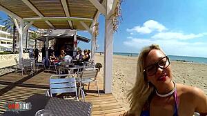 French Blonde Ass Fucked on Beach for Cash