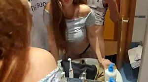 I fucked in the toilet with my mother-in-law