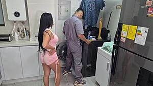 a plumber with monster cock makes dilan clavijo swallow cum after deepthroat