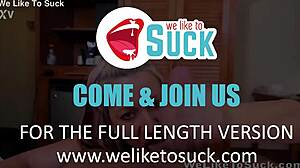 Amateur Blonde Sucks Cock and Licks Balls in Bedroom