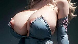 ai generated model girl with big tits in art piece 94