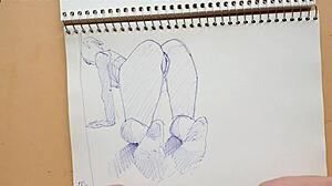 Quick sketch of doggy-style foot fetish in my sketchbook 😘