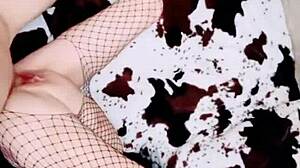 Watch mature skinny woman with muscular man in amateur sex