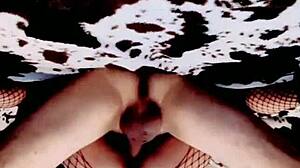 Watch mature skinny woman with muscular man in amateur sex