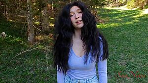 Lost influencer sucks monster cock to escape woods.