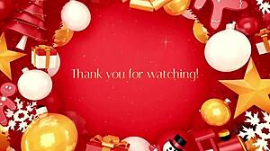 Petite slut gives sloppy blowjob to Santa's small cock for real dick