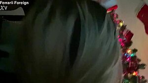 Blonde bimbo sucks big black dick