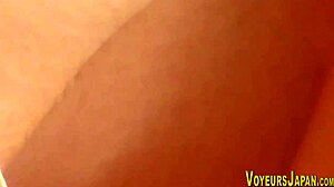 Can you believe the voyeur peeping at these Asian babes' side boobs?