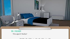 The doctor examines the milf patient in the hospital, focusing on her tits in a cartoon style.