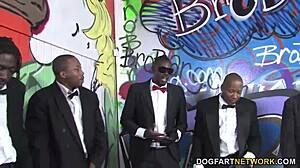 Busty Blonde Cindee Enjoys Interracial Group Fun