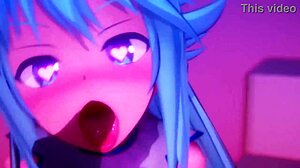 Konosuba Aqua's glory hole scene is amazing, sucking through the wall 😄