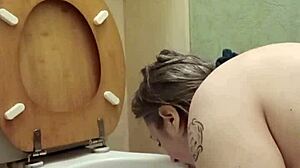 French Milf Slave Humiliated in Public BDSM Self-Session