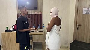 sexy ebony's tight pussy farts during big cock anal in hotel room