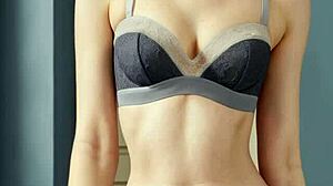 lingerie models pose in flower panties