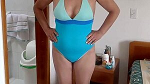 I record stepmother in bikini on beach every day.