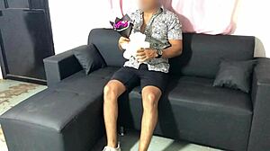 mother-in-law flashes big tits and ass while horny