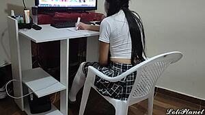 Homemade Scene Where Daddy Tricks Teen Stepdaughter With Homework For Sex