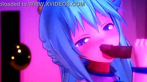 Konosuba Aqua's glory hole scene is amazing, sucking through the wall 😄