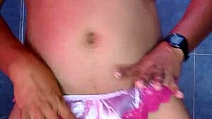 Mexican model dances in satin bra and panties.