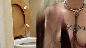 French Milf Slave Humiliated in Public BDSM Self-Session