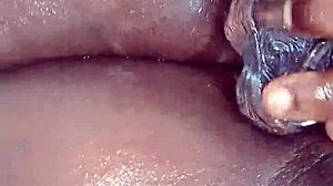 Ebony Lesbian's Double Penetration Leads to Massive Squirt