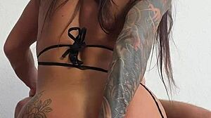 Sultry lady in black bodysuit EXPLORES THE THRILL OF ANAL SEX