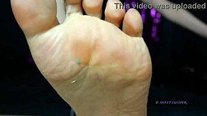 Sweat small 18+ feet mistress red toenail polish female domination sensual