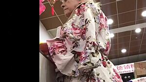 Hot Granny In Store With Upskirt Spying By Grandmother