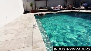 Pretty Teen With Red Hair Bathing First Time In Shower