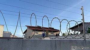 caught latina neighbor with sex machine outdoors