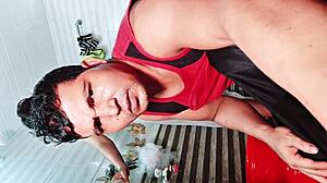 Slutty step sis grabs my cock in her room