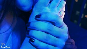 Goddess Teases with Barefoot Feet in Close-Up View