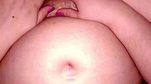 dominican bbw interacts with chubby guy in private setting.