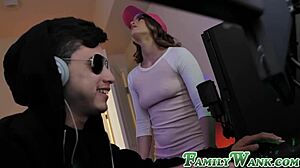 Cute Teen Kenzie Madison Gives Blowjob To Stepbrother