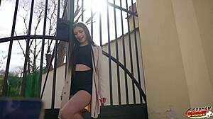 Petite Sofia Smith chats with scout, leads to fuck in Berlin! 😏