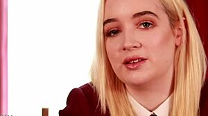 british student in uniform does upskirt joi at party